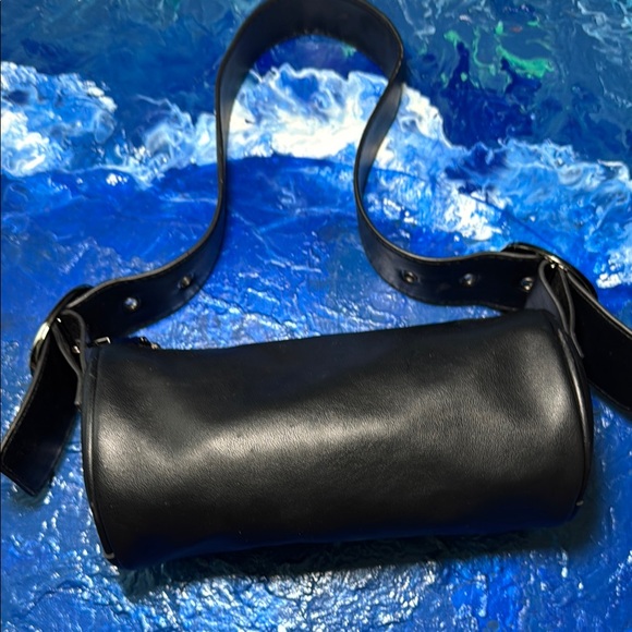 LEATHER BAG GUNMETAL …ADJ. HAND or SHOULDER STRAP - Picture 3 of 7